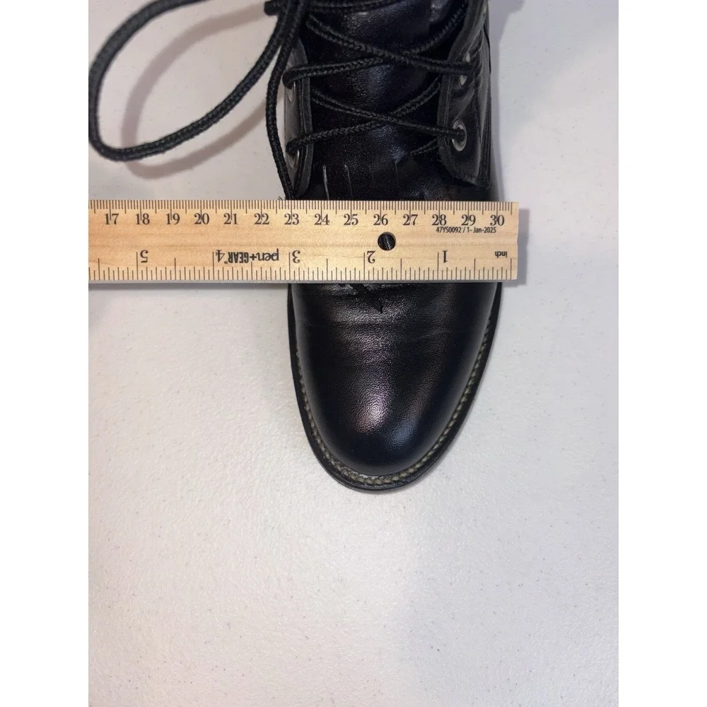 Vintage Justin Heritage Lacer Boots Women 6 B Black Kiddie With Box Rare - Picture 10 of 13